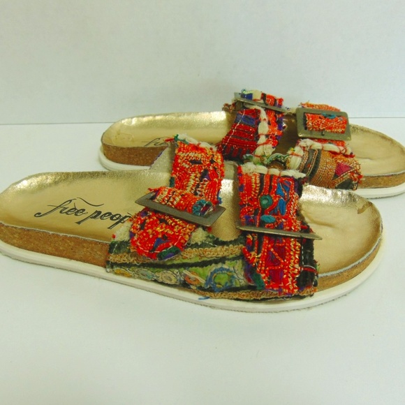 Free People Shoes - Free People Bali Footbed Multi Color Sandals 7.5